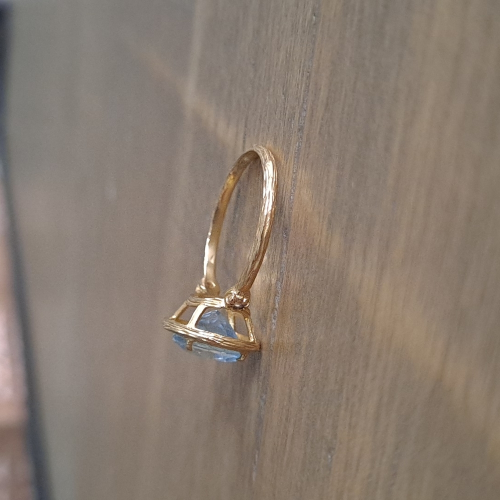 14K gold aquamarine ring - Picture 5 of 16